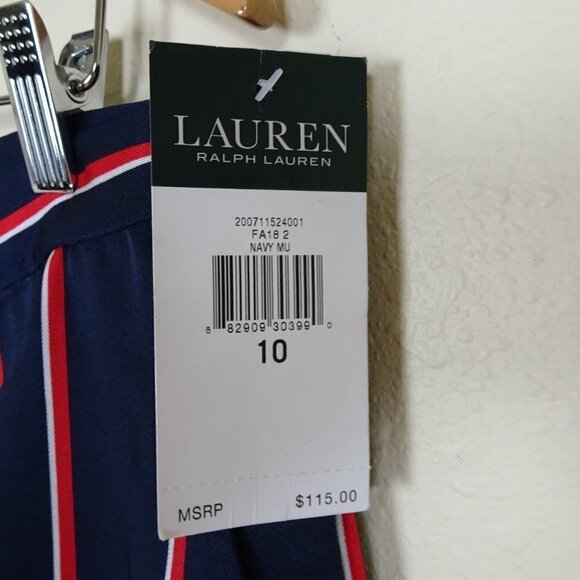 Ralph Lauren Cropped Pants Women's Size 10 Blue Silky Crepe Lightweight - Picture 7 of 7